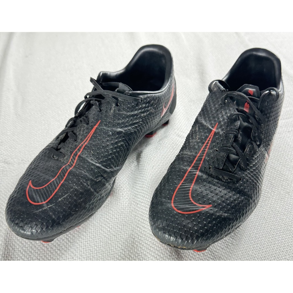 Nike Phantom GT Soccer Shoes Mens 7.5 Black Red Cleats FG Football Lightweight